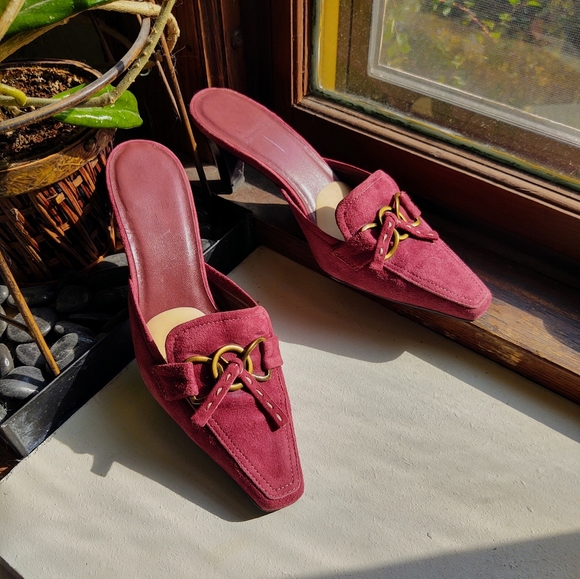 Danelle Shoes - Suede mule heels for fall/winter